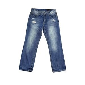 Axel Jeans Mens 34x30 Blue Denim Relaxed Fit Straight Leg Distressed Casual